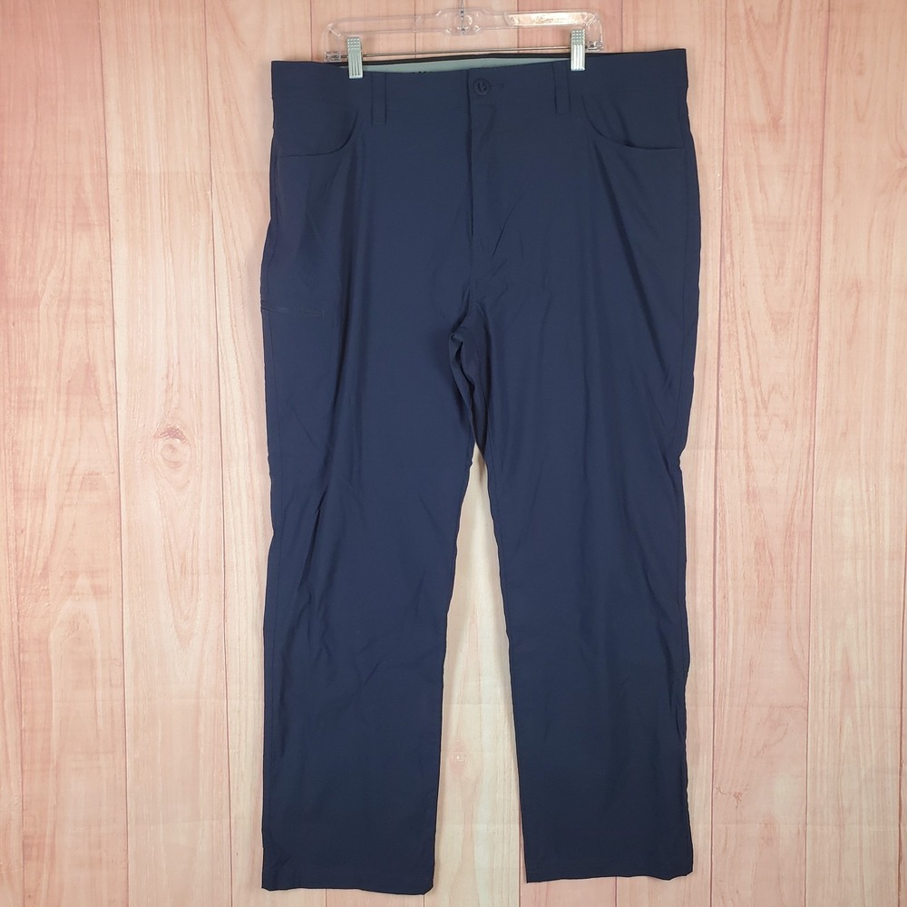 Orvis Technical Performance Mens Pants 40 40X32 Blue Straight Flat Front Zip Fly